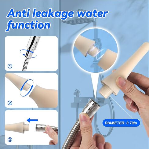 Enema Douche Anti Back-Flow,Silicone Enema Reusable Anal Douche Cleaner for Men Women Colon Cleansing,Shower douche with 5 Spouts connected to shower hole,Vaginal Cleaner 10oz, Semi-transparent in Saudi Arabia