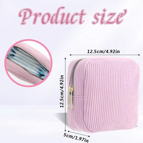 Period Bags for Teen Girls for School, Sanitary Napkin Storage Bag, Corduroy Holder Tampon Bags for School Office Storage Sanitary Products in Kuwait