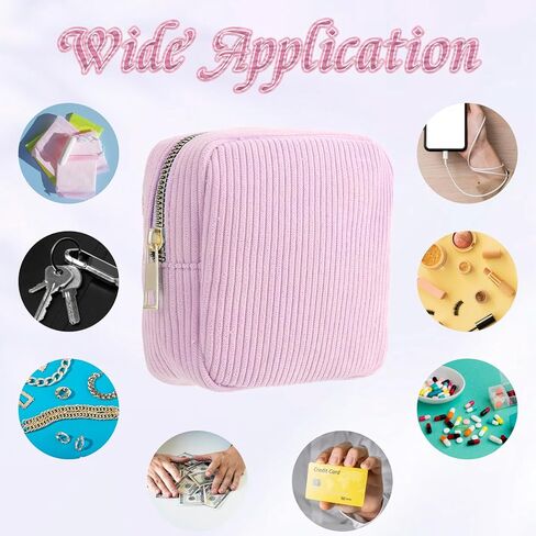 Period Bags for Teen Girls for School, Sanitary Napkin Storage Bag, Corduroy Holder Tampon Bags for School Office Storage Sanitary Products in Kuwait