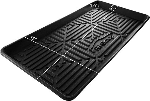 FH Group ClimaProof للحماية من جميع الأحوال الجوية، سجادة بطانة صينية البضائع متعددة الاستخدام تناسب معظم السيارات وسيارات الدفع الرباعي والشاحنات، مقاس 32 × 24 بوصة باللون الأسود in Kuwait
