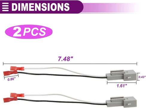 72-5512 Speaker Harness, Car Speaker Wiring Connector Harness Adapter for Ford F-150 F-350 for Ranger 1995-1997 Mustang 1994-2004 Ranger Mercury Sable 1990-1999, Lincoln Town 1990-2002 - 4 PCS in Kuwait