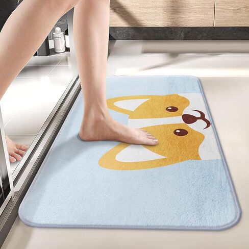 Bayson Snowflakes Imitation Cashmere Bath Mat, 17x30 Inch Winter Blue Snow Christmas Bath Rug Decorative Floor Mat, Non Slip Rubber Back and Strong Water Absorption for Bathroom Bedroom Decor in Saudi Arabia