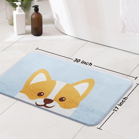 Bayson Snowflakes Imitation Cashmere Bath Mat, 17x30 Inch Winter Blue Snow Christmas Bath Rug Decorative Floor Mat, Non Slip Rubber Back and Strong Water Absorption for Bathroom Bedroom Decor in Saudi Arabia