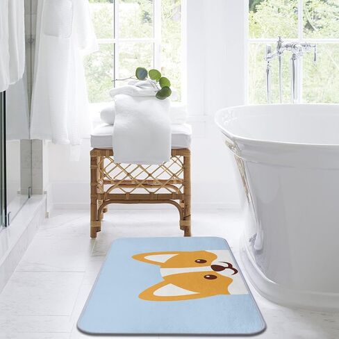 Bayson Snowflakes Imitation Cashmere Bath Mat, 17x30 Inch Winter Blue Snow Christmas Bath Rug Decorative Floor Mat, Non Slip Rubber Back and Strong Water Absorption for Bathroom Bedroom Decor in Saudi Arabia