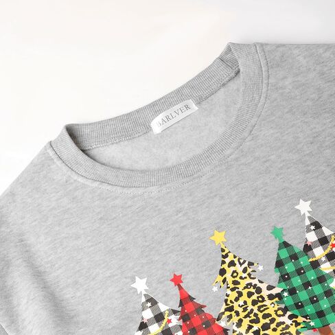 Barlver Women Christmas Sweatshirt Xmas Fleece Warm Vacation Tunic Sweater Shirt Christmas Graphic Pullover Top in Saudi Arabia