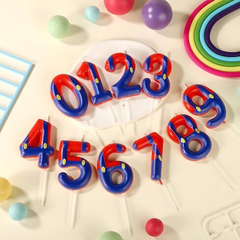 Suspender Trousers Birthday Number Candles, Red Blue Cake Candles Cartoon Cake Topper Candles Cake Decorations for Boys Kids Birthday Party Baby Shower Supplies (Number 5) in Saudi Arabia