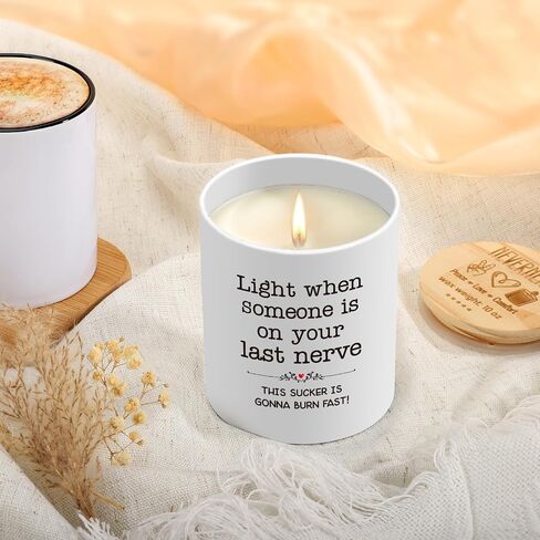 Christmas Gifts for Women, 10oz Candle Gift for Sister Best Friend, Funny Birthday Gifts for Coworkers Mom Girlfriend, Friendship Gifts Ideas, My Last Nerve Scented Soy Candle in Saudi Arabia