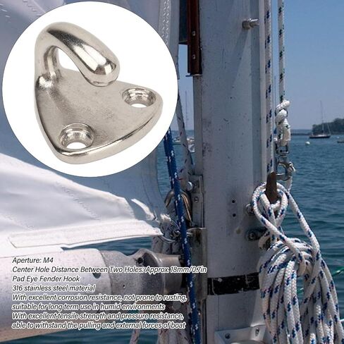 10 Pcs Hook 316 Stainless Steel Marine Grade Clothes Coat Pad Eye Hooks,Boat Hardware Accessories in Saudi Arabia