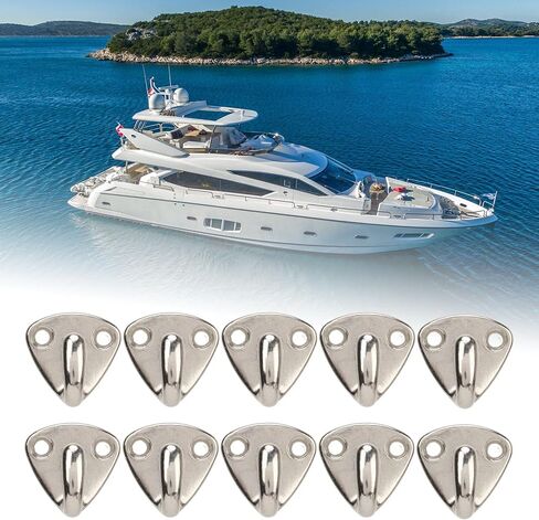 10 Pcs Hook 316 Stainless Steel Marine Grade Clothes Coat Pad Eye Hooks,Boat Hardware Accessories in Saudi Arabia