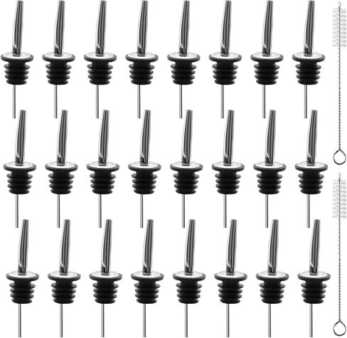 12/24/48 Pack Pour Spouts for Liquor Bottles, Liquor Pour Stainless Steel Classic Bottle Speed Pourers with Tapered Spout，Free Flow Pourers，Most Fit Classic Bottle's Lip 3/4" (12PC) in Saudi Arabia