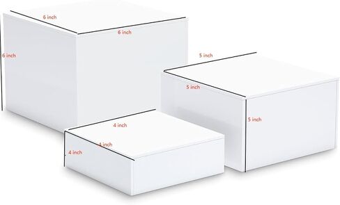 homingyo 3 Pcs Acrylic Cake Stand Acrylic Risers Display for Cake Stands Candy Dessert (WHITE, 4 inch,5 inch,6 inch) in Saudi Arabia