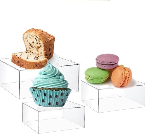 homingyo 3 Pcs Acrylic Cake Stand Acrylic Risers Display for Cake Stands Candy Dessert (WHITE, 4 inch,5 inch,6 inch) in Saudi Arabia