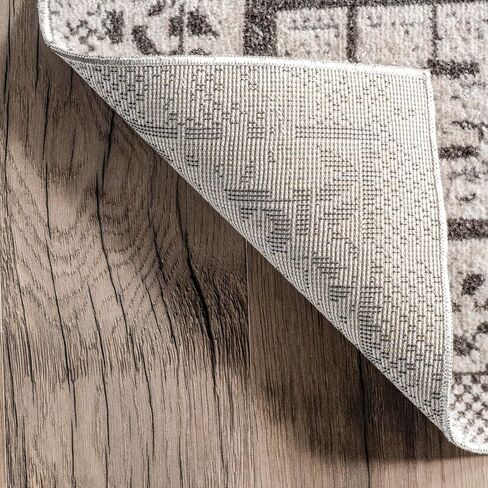 nuLOOM Serena Machine Washable Distressed Traditional Runner Rug, 2' 6" x 8', Gray in Saudi Arabia