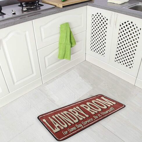 غرفة الغسيل خلفية حمراء المطبخ الحصير عدم الانزلاق البوليستر الحديثة داخلي في الهواء الطلق منطقة أكوا السجاد غرفة المعيشة حمام ممسحة ديكور المنزل عداء البساط 39 × 20 in Kuwait