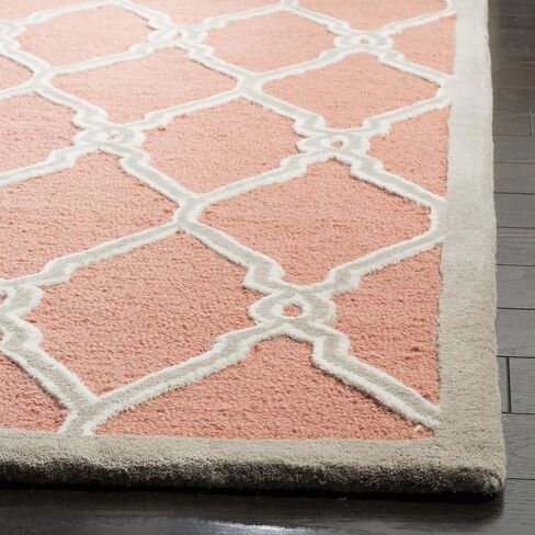 سجادة SAFAVIEH Cambridge Collection Runner - 2'6" x 12'، مرجاني وعاجي، صوف مغربي مصنوع يدويًا، مثالية للمناطق ذات حركة المرور العالية في غرفة المعيشة وغرفة النوم (CAM352W) in Saudi Arabia