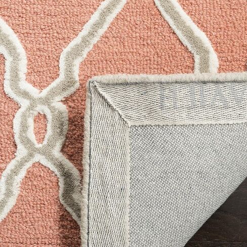 سجادة SAFAVIEH Cambridge Collection Runner - 2'6" x 12'، مرجاني وعاجي، صوف مغربي مصنوع يدويًا، مثالية للمناطق ذات حركة المرور العالية في غرفة المعيشة وغرفة النوم (CAM352W) in Saudi Arabia