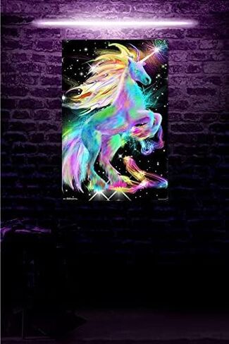 ملصق حائط من Trends International Neon-Unicorn، مقاس 22.375 بوصة × 34 بوصة، إصدار غير مؤطر، غرفة النوم in Saudi Arabia