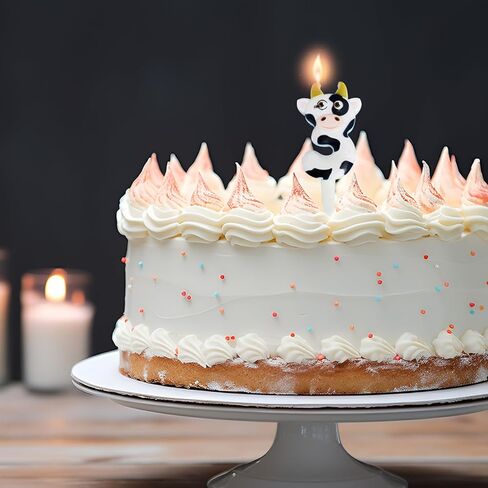 Cow Number 7 Birthday Candle, 7th Birthday Farm Party Supplies, Cute Cow Pattern Number Candle for Birthday Cake Topper Decorations in Saudi Arabia