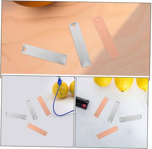 8 أزواج من ألواح قطب البطارية، شريط نحاسي من الأنود الزنك لبطارية الفاكهة، أنود لتجربة طلاء الزنك، لمستلزمات تجربة بطارية الفاكهة بالزنك الكهربائي in Kuwait