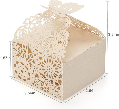 50 قطعة من صناديق هدايا الفراشات المقطوعة بالليزر - هدية بيضاء أنيقة in Kuwait