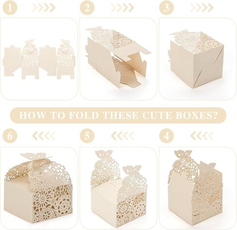 50 قطعة من صناديق هدايا الفراشات المقطوعة بالليزر - هدية بيضاء أنيقة in Kuwait