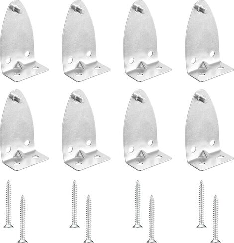 Mini Blind Brackets 8 PCS Silver Metal Blind Hold Down Clips with Screws, Brackets Door Blinds Bottom Bracket Rail Holder Replacements for Horizontal Blinds and Windows Shades in Saudi Arabia
