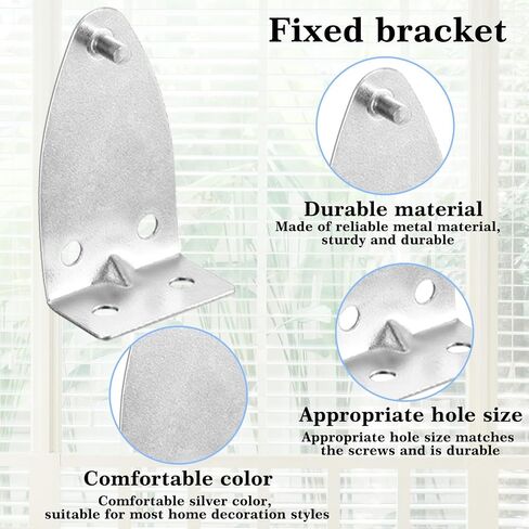 Mini Blind Brackets 8 PCS Silver Metal Blind Hold Down Clips with Screws, Brackets Door Blinds Bottom Bracket Rail Holder Replacements for Horizontal Blinds and Windows Shades in Saudi Arabia