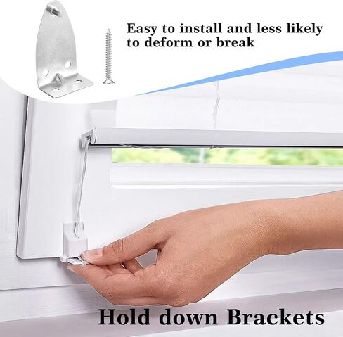 Mini Blind Brackets 8 PCS Silver Metal Blind Hold Down Clips with Screws, Brackets Door Blinds Bottom Bracket Rail Holder Replacements for Horizontal Blinds and Windows Shades in Saudi Arabia