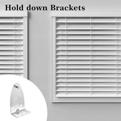 Mini Blind Brackets 8 PCS Silver Metal Blind Hold Down Clips with Screws, Brackets Door Blinds Bottom Bracket Rail Holder Replacements for Horizontal Blinds and Windows Shades in Saudi Arabia
