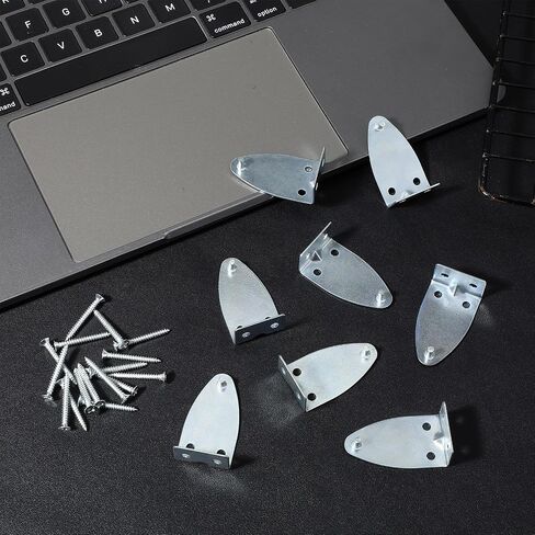 Mini Blind Brackets 8 PCS Silver Metal Blind Hold Down Clips with Screws, Brackets Door Blinds Bottom Bracket Rail Holder Replacements for Horizontal Blinds and Windows Shades in Saudi Arabia