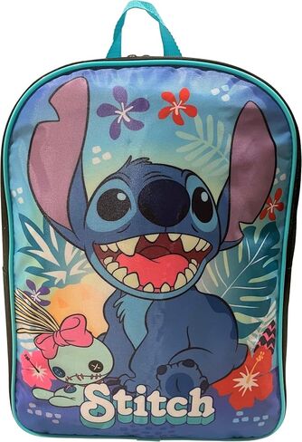 حقيبة ظهر مدرسية مرخصة للجنسين من Ruz Stitch مقاس 15 بوصة (أسود-فيروزي) in Kuwait