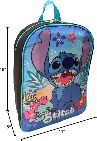 حقيبة ظهر مدرسية مرخصة للجنسين من Ruz Stitch مقاس 15 بوصة (أسود-فيروزي) in Kuwait