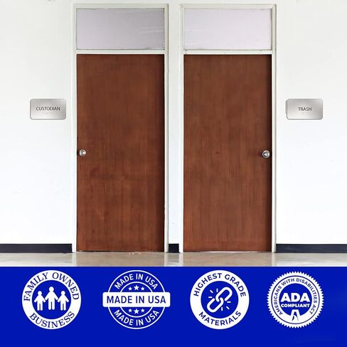ADA Trash Sign for Business - Office Signs, Aluminum Brushed Silver, Tamper-Proof, Heavy Duty Mounting Tape, Easy Install, Office Décor, ADA Compliant, Grade 2 Braille (7" W x 4" H) ADASigns.org in Saudi Arabia