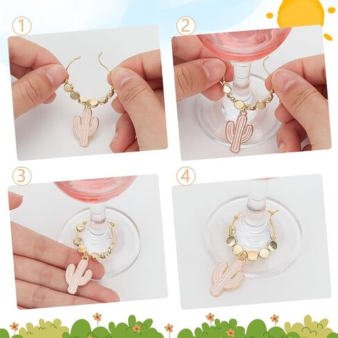 freebloss 16 جهاز كمبيوتر شخصى DIY النبيذ الزجاج سحر مجموعة الصبار النبيذ الزجاج سحر النبيذ الزجاج علامات علامات الشراب النبيذ سحر خواتم النبيذ تحت عنوان زينة الحزب لحفل زفاف عطلة عيد ميلاد in Saudi Arabia