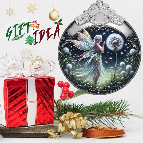 زخرفة عيد الميلاد - زخرفة جنية الهندباء من الزجاج الملون - ديكور منزل عيد الميلاد - زخرفة شجرة عيد الميلاد - زخرفة العطلة - أفكار هدايا العطلة - تبادل الهدايا in Saudi Arabia