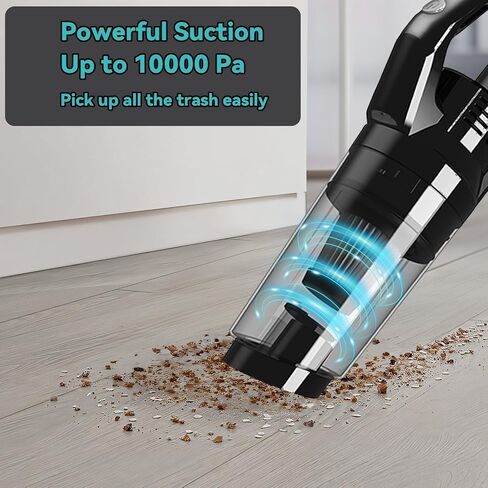 Hand Held Vacuum Cordless Rechargeable, Small Car Vacuum Portable Cordless, 10K Pa Strong Suction Wireless Handheld Vacuum Cleaner with LED Light, Washable Filter, 20Min Runtime for Home/Car/Pet Hair in Saudi Arabia