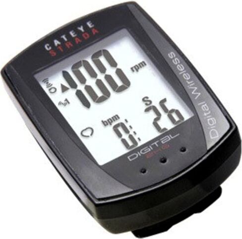 CAT EYE - CC-RD410DW جهاز كمبيوتر دراجة سترادا الرقمي اللاسلكي للسرعة والإيقاع، مزدوج، أسود in Kuwait