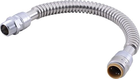 SharkBite Max 3/4 بوصة × 3/4 بوصة MIP × 18 بوصة موصل سخان مياه مرن مموج من الفولاذ المقاوم للصدأ، ادفع لتوصيل تركيبات السباكة النحاسية، أنابيب PEX، النحاس، CPVC، PE-RT، HDPE، URSS3134FX18Z in Kuwait