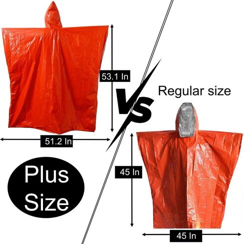 Plus Size Emergency Poncho, Mylar Poncho with Hood, Mylar Emergency Blanket in Camping, Hiking, and Outdoor Activities in Saudi Arabia