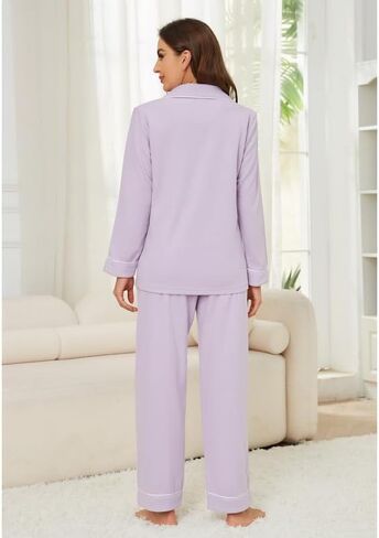 U2SKIIN Womens Button Up Pajama Sets Soft Long Sleeve Pajamas for Women Warm Flannel Knit Lounge Sets in Kuwait