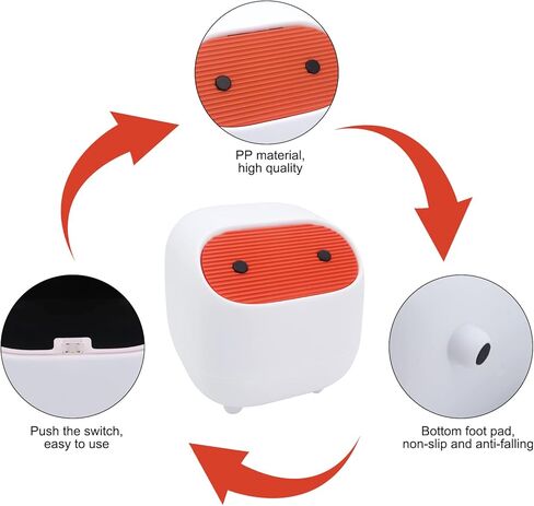 سلة مهملات صغيرة مع غطاء، علبة نفايات مع غطاء من نوع الضغط، سلة مهملات المكتب، سلة مهملات بلاستيكية صغيرة، سلة قمامة مضادة للحمام، المكتب، المطبخ، المكتب، طاولة القهوة in Kuwait