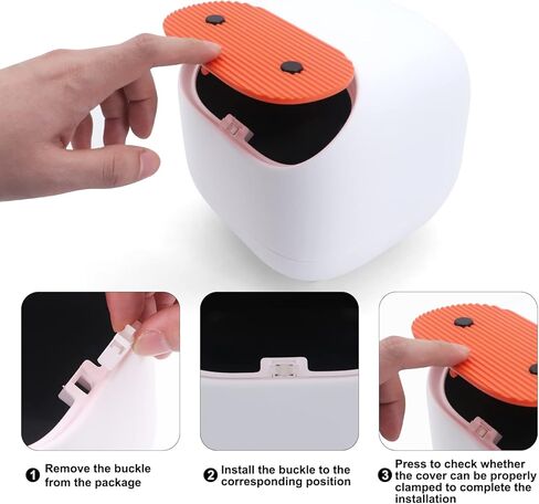 سلة مهملات صغيرة مع غطاء، علبة نفايات مع غطاء من نوع الضغط، سلة مهملات المكتب، سلة مهملات بلاستيكية صغيرة، سلة قمامة مضادة للحمام، المكتب، المطبخ، المكتب، طاولة القهوة in Kuwait