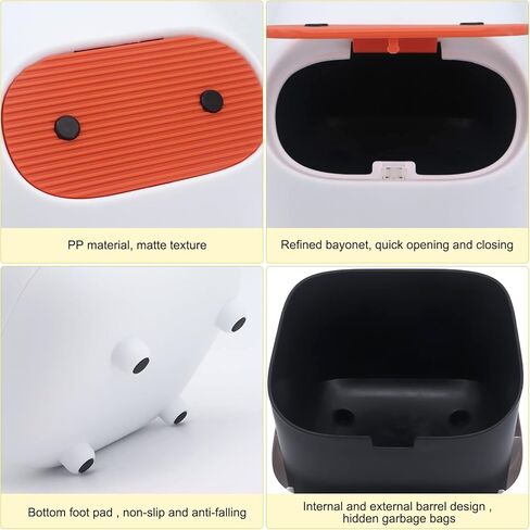 سلة مهملات صغيرة مع غطاء، علبة نفايات مع غطاء من نوع الضغط، سلة مهملات المكتب، سلة مهملات بلاستيكية صغيرة، سلة قمامة مضادة للحمام، المكتب، المطبخ، المكتب، طاولة القهوة in Kuwait