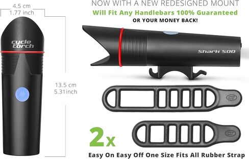 أضواء الدراجة لركوب الليل، USB قابلة لإعادة الشحن القرش 500 مصباح LED فائق السطوع للدراجة الأمامية والخلفية يتضمن ضوء أمان خلفي in Kuwait
