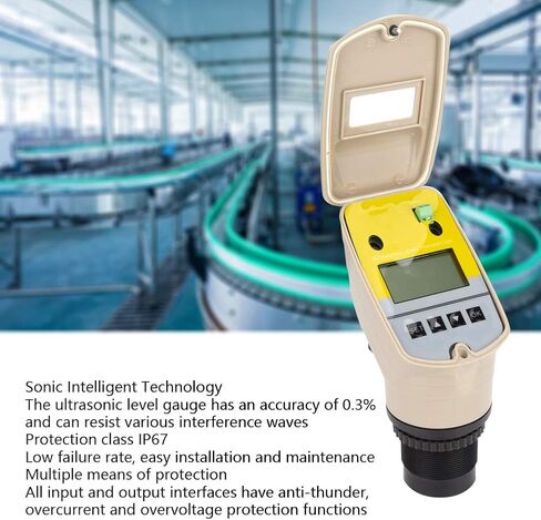 Ultrasonic Level Meter,TL-CMP-70FT DC24V Ultrasonic Water Gauge Tank Level Gauge Digital Display Transmitter Water Meter Sensor 0-5 meters / 0-10 meters / 0-15 meters(0-5 Meters) in Saudi Arabia