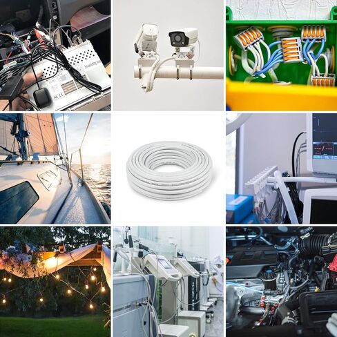 50FT 18 Gauge Wire 3 Conductor, 18AWG Electrical Wire, 18/3 Oxygen Free Stranded Tinned Copper Wire, Insulated Low Voltage Cable for LED Lamps Lights Automotive in Kuwait