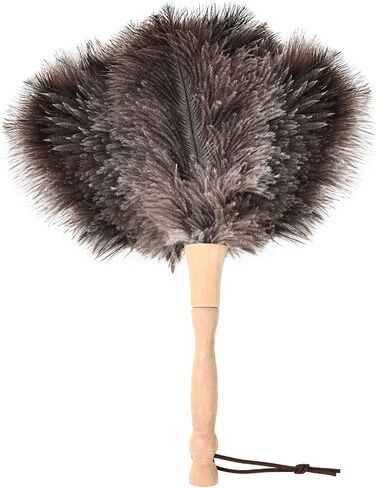 Ostrich Feather Duster 12 Inch Feather Duster Fluffy Natural Ostrich Feathers with Wooden Handle Ostrich Feather Duster for Cleaning Supplies(Natural) in Saudi Arabia