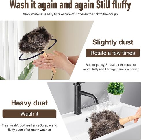 Ostrich Feather Duster 12 Inch Feather Duster Fluffy Natural Ostrich Feathers with Wooden Handle Ostrich Feather Duster for Cleaning Supplies(Natural) in Saudi Arabia