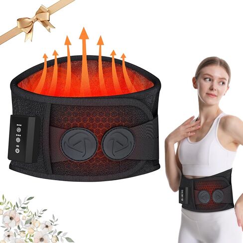 Heating Pad - Portable Heating Pad - Heating Pad for Back Cordless Heating Pad with Massager for Back Pain Relief, Portable Back Massager Wearable Heating Pad Christmas Gifts for Women Gifts for mom in Saudi Arabia