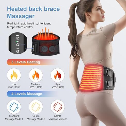 Heating Pad - Portable Heating Pad - Heating Pad for Back Cordless Heating Pad with Massager for Back Pain Relief, Portable Back Massager Wearable Heating Pad Christmas Gifts for Women Gifts for mom in Saudi Arabia